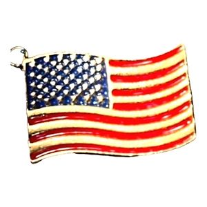 Vintage American Flag Necklace Bracelet Jewelry Charm or Craft Accessory